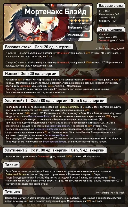 ✦ Навыки Блэйда Мортенакс ✦